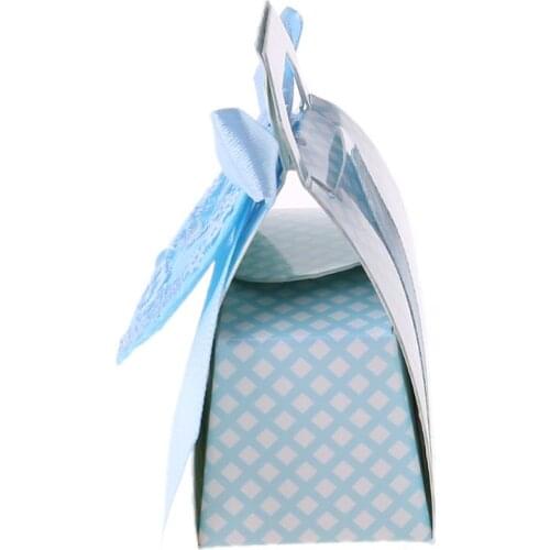 Y1UU 12Pcs Candy Boxes with Ribbon for Baby Shower Christening Party Favor Gift DIY