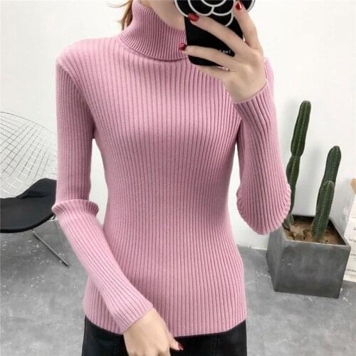 Turtleneck Women Sweater Long Sleeve Top Warm Pullover Sweaters Korean Fall Winter Knitted Woman Clothing Blusa De Frio Feminina