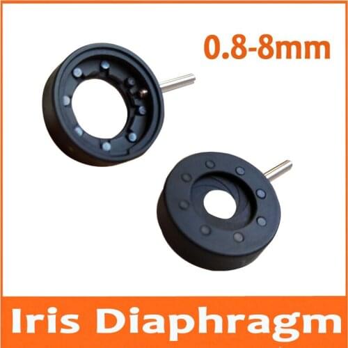 0.8-8MM Amplifying Diameter Zoom Optical Iris Diaphragm Aperture Condenser 8 Blades for Digital Camera Microscope Adapter
