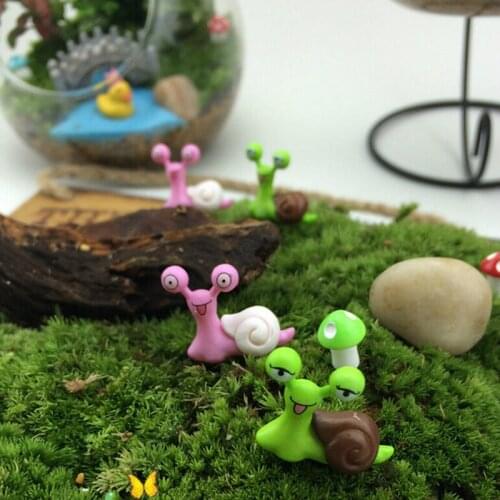 1pcs Garden Ornament Miniature Snail Figurine Resin Craft Fairy Dollhouse Decor DIY