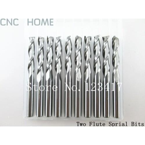 10 pcs 4*12MM Two Flutes Spiral Carbide Engraving Tool, Milling Cutters, Carving Tool Bits, End Mill Nit for CNC Router Machine
