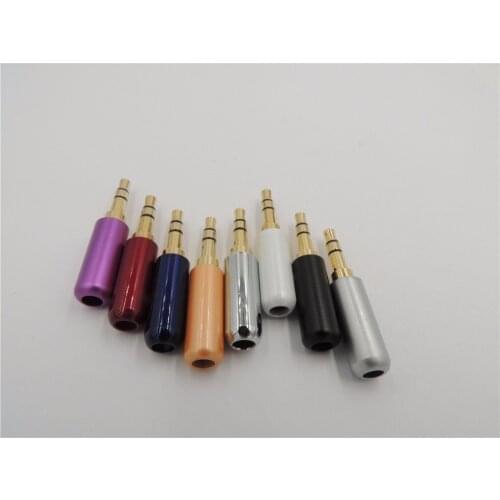 100pcs Copper Gold Plated 3.5mm 3 pole trs Male Stereo Mini Jack Plug soldering connector