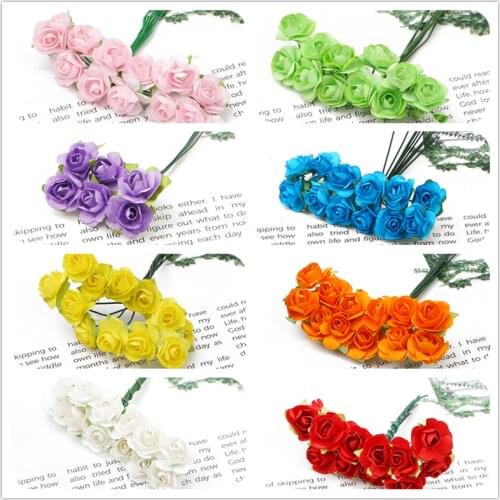 12Pcs Artificial Flower Bride Bouquet Wedding Decoration Silk Rose Fake Flowers Home Hotel Party Decor Photography Props