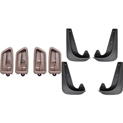 2 Set Car Accessories: 1 Set Inside Door Handle Left Right & 1 Set Car Mud Flaps Splash Guards Mudguard