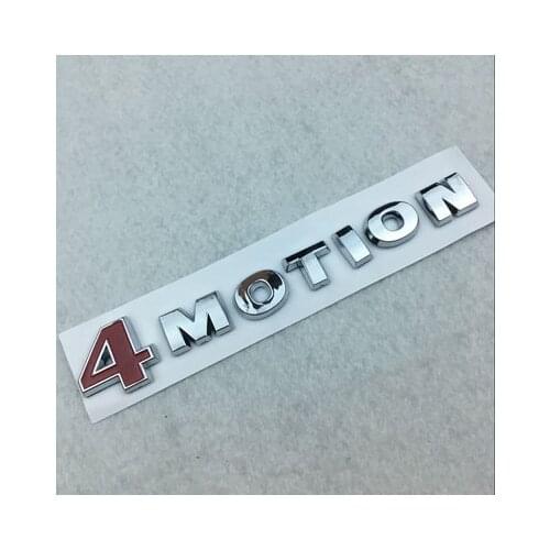20X 4 MOTION 4motion Red & Chrome Car Rear Emblem Decal For PASSAT Touareg GOLF Polo Tiguan Jetta Car Boot Trunk Badge Sticke