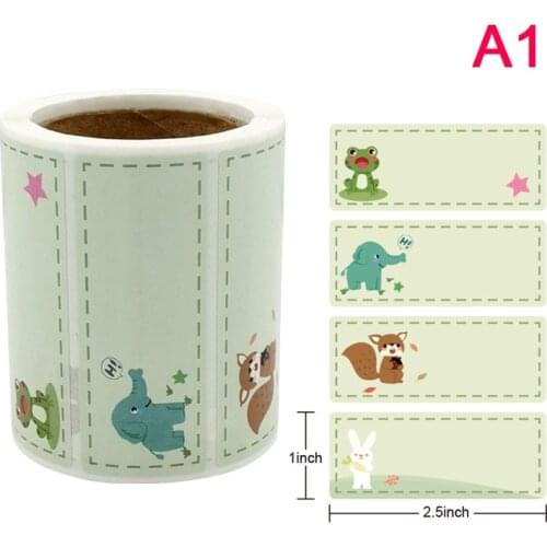 250Pcs/roll Cartoon Plain Name Stickers Name Tags Stick On for Kids, Wall, Desk