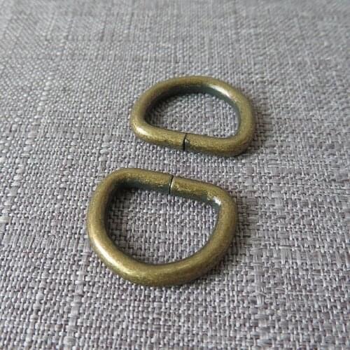 50pcs 20mm metal loop clasp hardware belt buckle bag dog collar leash harness sewing garment handmade accessory antique brass