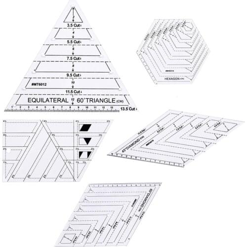 LMDZ 1Pcs Acrylic Ruler 45 Degree Diamonds Ruler Patchwork Craft Quilting Measuring Ruler Cutting Rulers Scale Home Sewing Tools