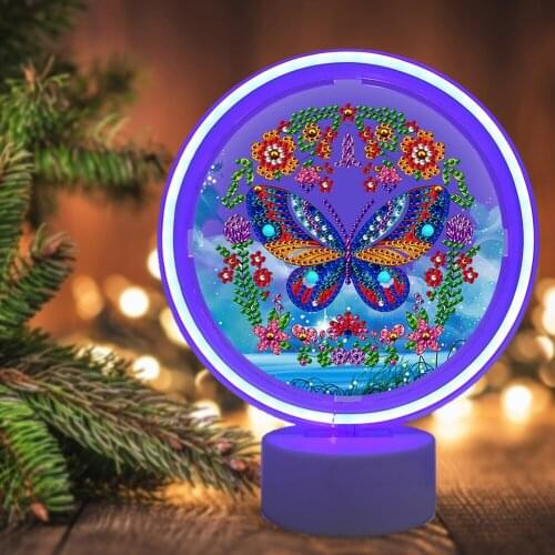 5D DIY Special Shape Diamond Painting Cross Stitch Mandala LED Night Light DIY Mosaic Rhinestones Embroidery Home Desktop Orname
