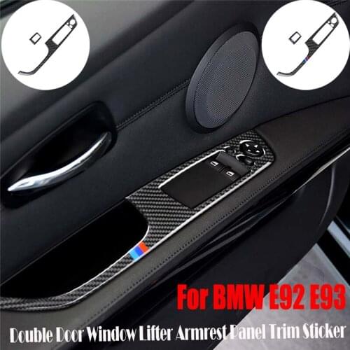 For BMW E92 E93 2005-2012 Auto Products Interior Parts Double Door Window Lifter Control Switch Armrest Panel Trim Sticker