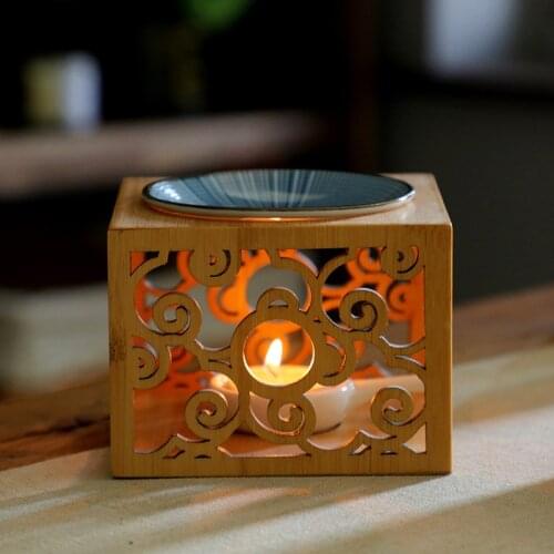 Bamboo Oil Incense Burners Candle Aromatherapy Furnace Aroma Diffuser Furnace Home Decoration Home EssentialS Living Room