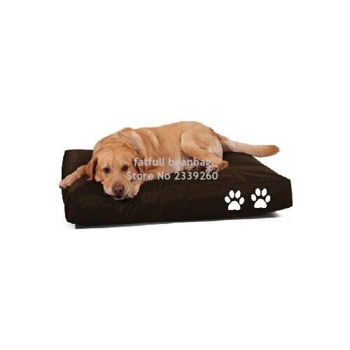 Cover only No Filler - black paw printed dog beds, pet bean bag sleeping cushion