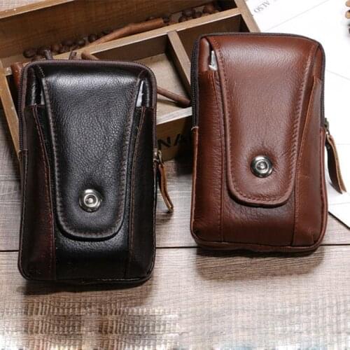 BISI GORO fashion cow leather phone coin card waist bag Multi-function outdoor porta tarjetas heuptas heren Creative gift purse