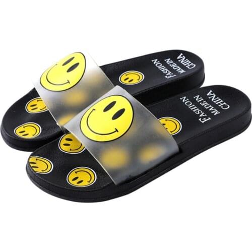 Designer Sumber Beach Flat Sandals Cute Smile Furits Pattern Women Flip Flop Indoor Bathroom Wading Shoes Men Casual Slippers
