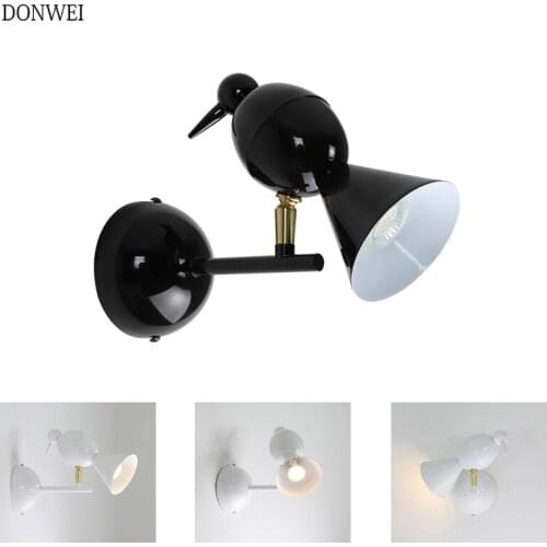 DONWEI Modern Iron Birds Led Wall Lamp Nordic Creative Living Room Bedroom Bar Restaurant Indoor Sconces Lighting Fixture