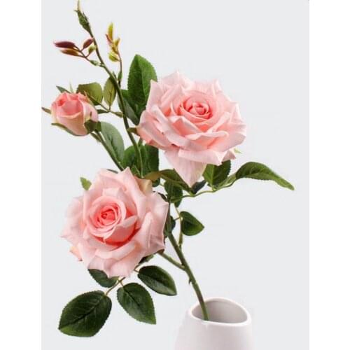 JAROWN Artificial 3Heads Paris Roses Flowers Artificial Plants Decorative Silk Flowers For Wedding Home Party Decoration Accor