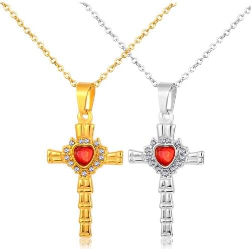 FYSARA Classic Cross CZ Pendant Necklace Womens Wedding Party Clavicle Choker Necklaces Romantic Valentines Day Jewelry Gift