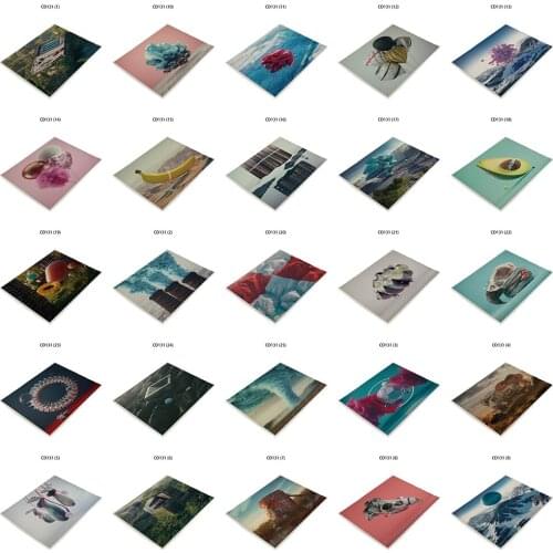 Creative Design Picture Bank Pattern Coaster Drink Coaster Happy Kitchen Decoration Dining Room Set De Table Mat Serviette De