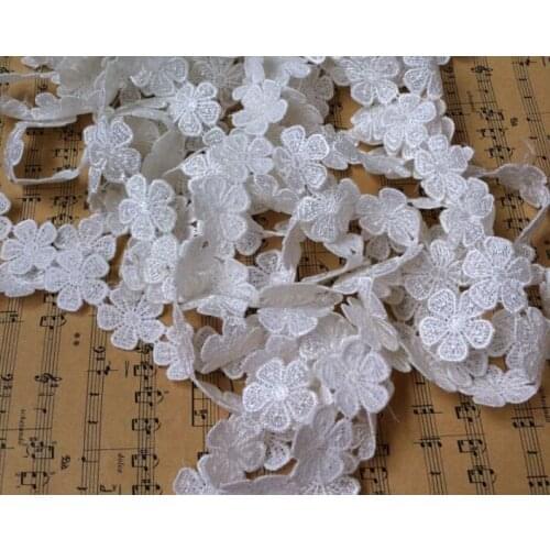 5 Meter 2.5cm Width White Pretty Sweet Lace Flower Trim Embellishments for Cloth or Bag, Trim lace for DIY, Scrapbooking