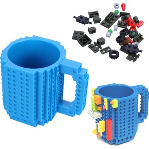 350ml Coffee Mug Build-On Brick Mug Type Building Blocks Cup DIY Block Puzzle Mug Drinkware Drinking Mug 8 Colors