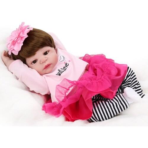 Boneca bebes reborn 23" 57cm Full silicone vinyl reborn baby dolls toys for children gift lol princess doll