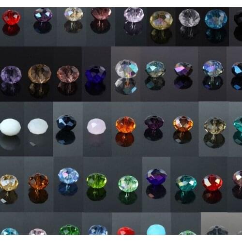Try4 mix 8mm 1000pcs/lot Mixed Glass Beads Faceted Rondelle oval Bead spacer hot DIY jewelry making crystal