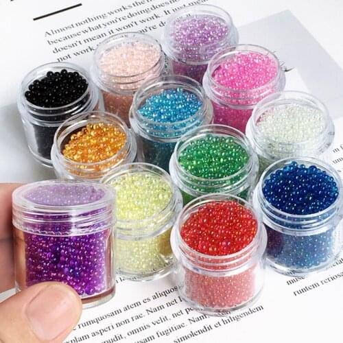 10g/Box 0.6-3mm Mini Bubble Ball Beads Tiny Glass Bead For Silicone Mold UV Resin Epoxy Filler Resin Filling DIY Nail Art Decor