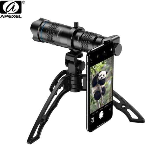 APEXEL 28X Telephoto Zoom Phone Camera Lens HD Monocular Telescope Lens SelfieTripod With Remote Shutter For All Smartphones