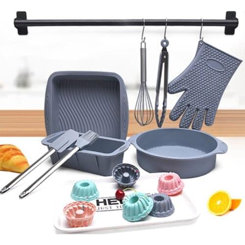 14 Pieces Baking Set Silicone Foldable Cake Tool Suit For Kitchen Hanging Baking Supplies DIY Cakes Biscuits Tools Fashion