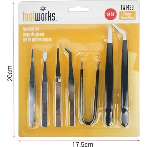 Free shipping 7-piece optical handle tweezers household tweezers set high-quality anti-static tool tweezers