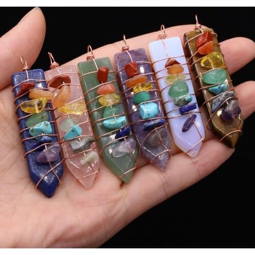 Natural Gems Stone Perfume Bottle Pendants Essential Oil Diffuser Pendant Cat Eye Stone Charms for Necklace Jewelry Size 18*30mm