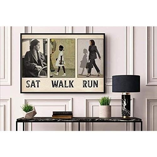 Walk So Kamala Could Run Poster Kamala Poster Rosa Park Poster Ruby Bridges Poster Black History Month Metal Tin Sign