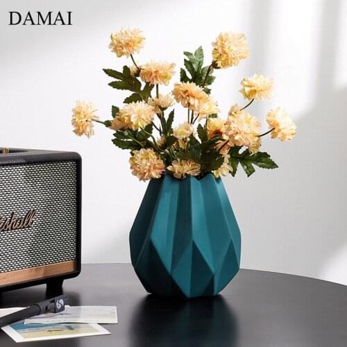 Simple Geometry Vase Nordic Home Decor Flowers Vases Desk Plant Decorative Flower Arrangement Ornaments Living Room Decoration