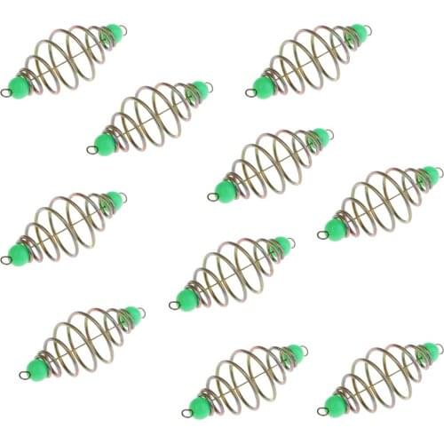 10 Pieces Bait Thrower Fishing Feeder Spring Coil Inline Method Feeder Terminal Tackle 5.5x2.2 cm/2.2x0.9 inch