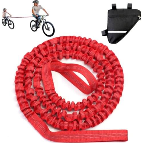 Child Bike Stretch Bungee Cord Pull Behind Attachment Bike Bungee Tow Rope for Riding | Compatible with Any Bicycle