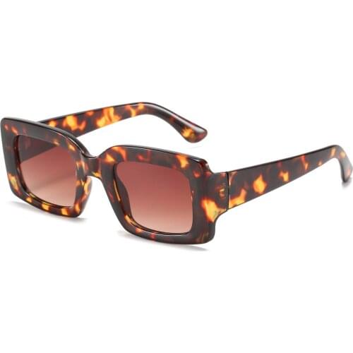 Veshion Square Woman Sunglasses for Ladies Leopard Black Cheap Female Sun Glasses Uv400 Summer Style 2021 Hot-selling