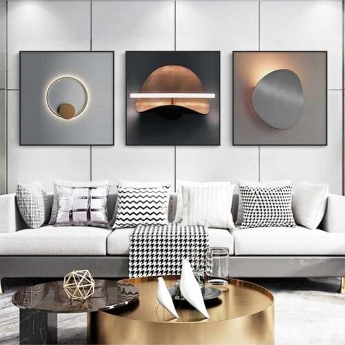 Modern Abstract Wall Art for Living Room Bedroom Decor 3D Printing Crystal Porcelain Glass Painting Aluminum Frame