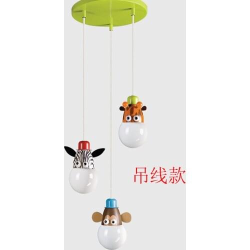 Modern childrens room cartoon Monkey zebra ceiling light for bedroom lamp