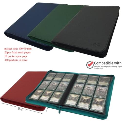 360 Pockets Side Loading Trading Card Binder - Zip Binder Album - 9 Pocket Trading Card Album Folder