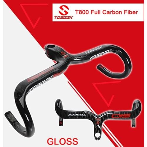 Toseek Vollcarbon Lenker Rennrad Bent Bar Manillar Integrado Del Manillar De La Bicicleta Brillante/mate Bike Teile