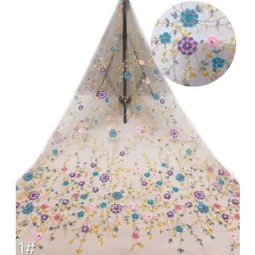 High Quality Mesh Lace Fabric Sequin Bead Tube Tulle Embroidery Craft Sewing Design DIY Wedding Dress 5 Yards Trimming Wholesale