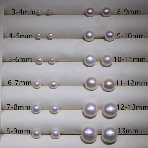 Button shape loose pearls 3mm-13mm 3A quality white/pink/purple color Natural freshwater pearls for making Jewelry