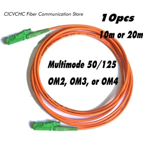 10pcs LSH(E2000)/APC-LSH(E2000)/APC-MM(50/125) OM2, OM3, OM4-10m, 20m-3.0mm Cable / Jumper