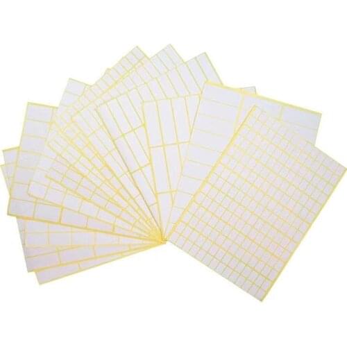 15 sheets Blank White colour Rectangle Multi size kraft Blank Sealing sticker DIY gift package label paper stickers