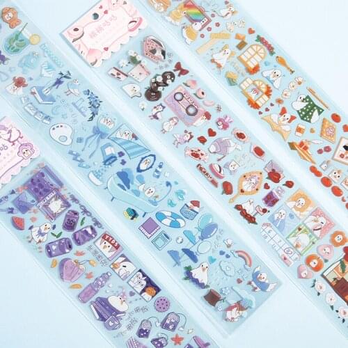 16PCS/LOT gugu Market series daily Creative fresh cute lovely deceration DIY PET sticker