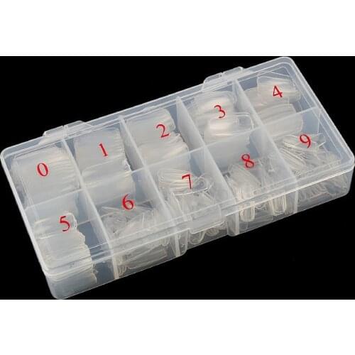 500Pcs Clear Natural French Nail Art Tips UV Gel Polish Manicure Extension Nails Tip Box Pack 500pcs Comestic Practice Display