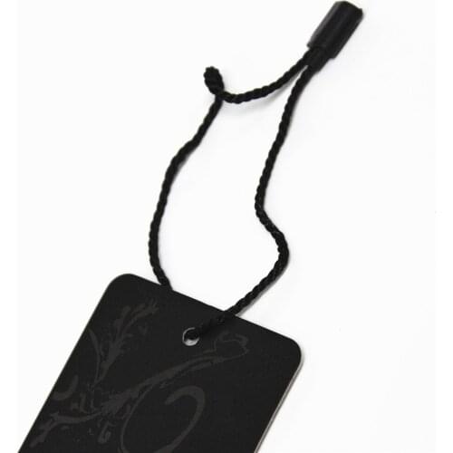 7 inches 1000pcs/lot black hang tag string in apparel hang tag strings cord for garment stringing price hangtag seal tag