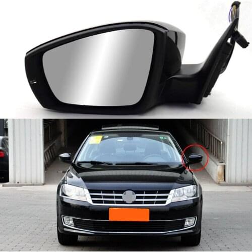 Savanini 8 Pins Exterior Side Automatic Folding Power Adjustable&Heated Glass LED Turn Signal Mirror For VW Lavida 2013
