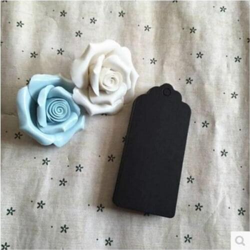 9*4cm Diy Made Wedding Tag Card Black Flower Heads Kraft Paper Label Dress Accessories Decoration Tag 100pcs/lot