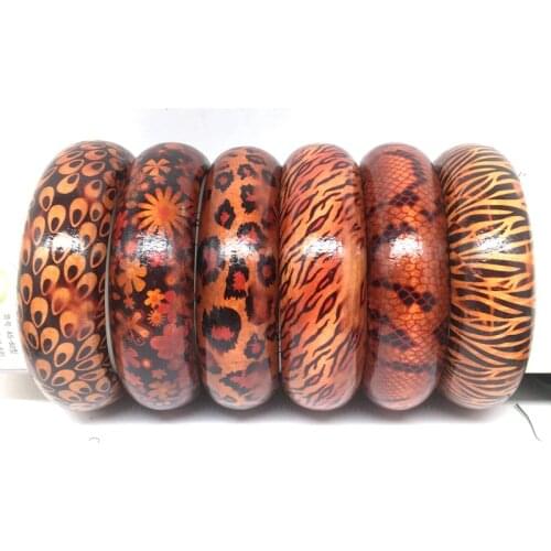 Free shipping!6pcs african pattern wood bangle can mixed 6 patterns